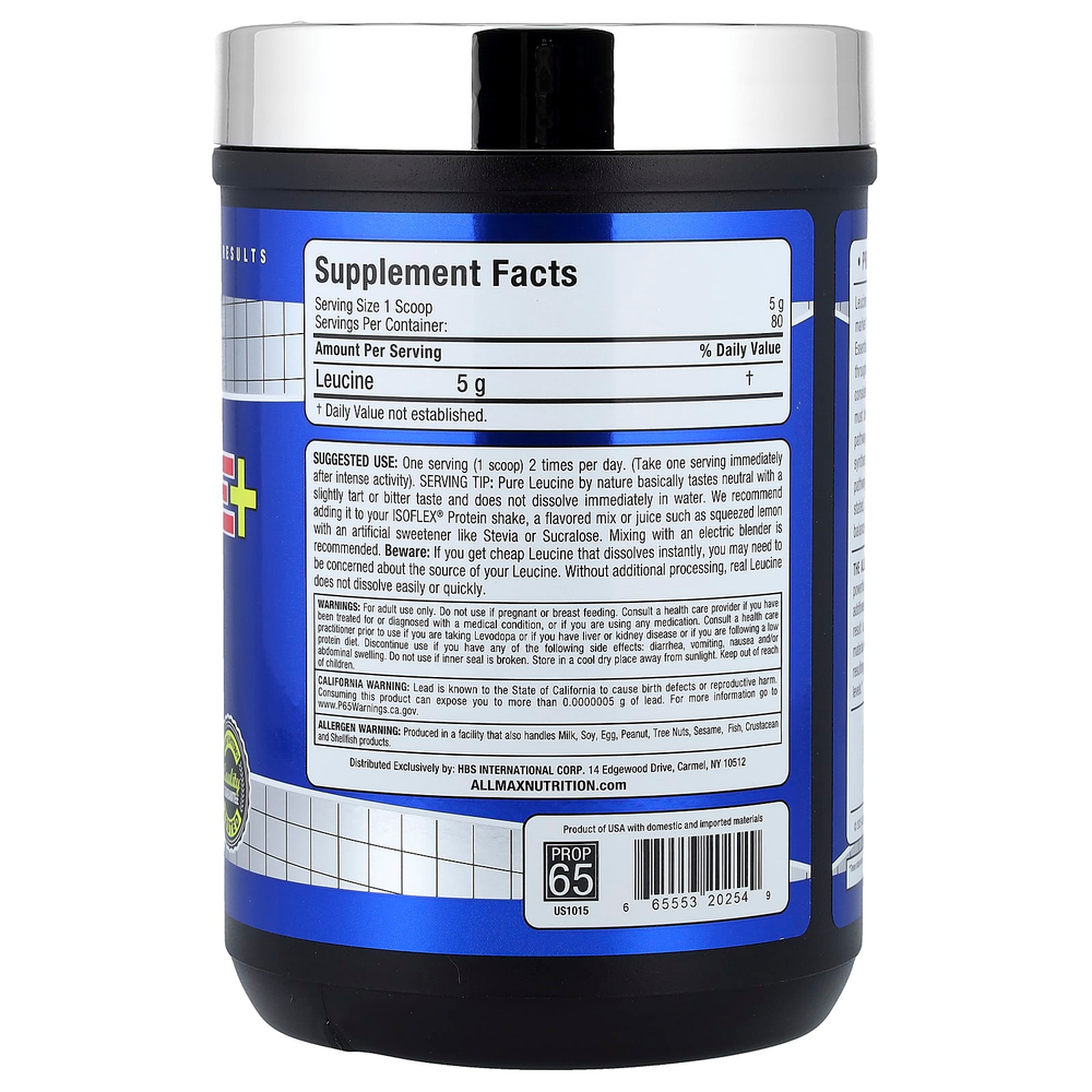ALLMAX, Essentials, лейцин +, 400 г (14,11 унции)