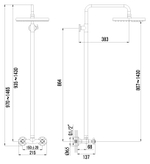 LM2160C Стандарт Смеситель для душа с верхней душевой лейкой Тропический дождь, хром (к/к 4)