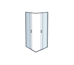 AQ ARI KV09020BL Душевой уголок квадратный, двери раздвижные 900x900x2000 профиль черный, стекло прозрачное