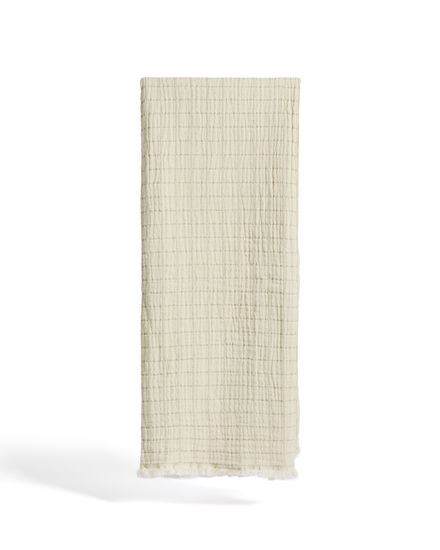 Плед Tivaro из хлопка, жаккардовый в светло-зеленую клетку двухсторонний 130 x 170 см