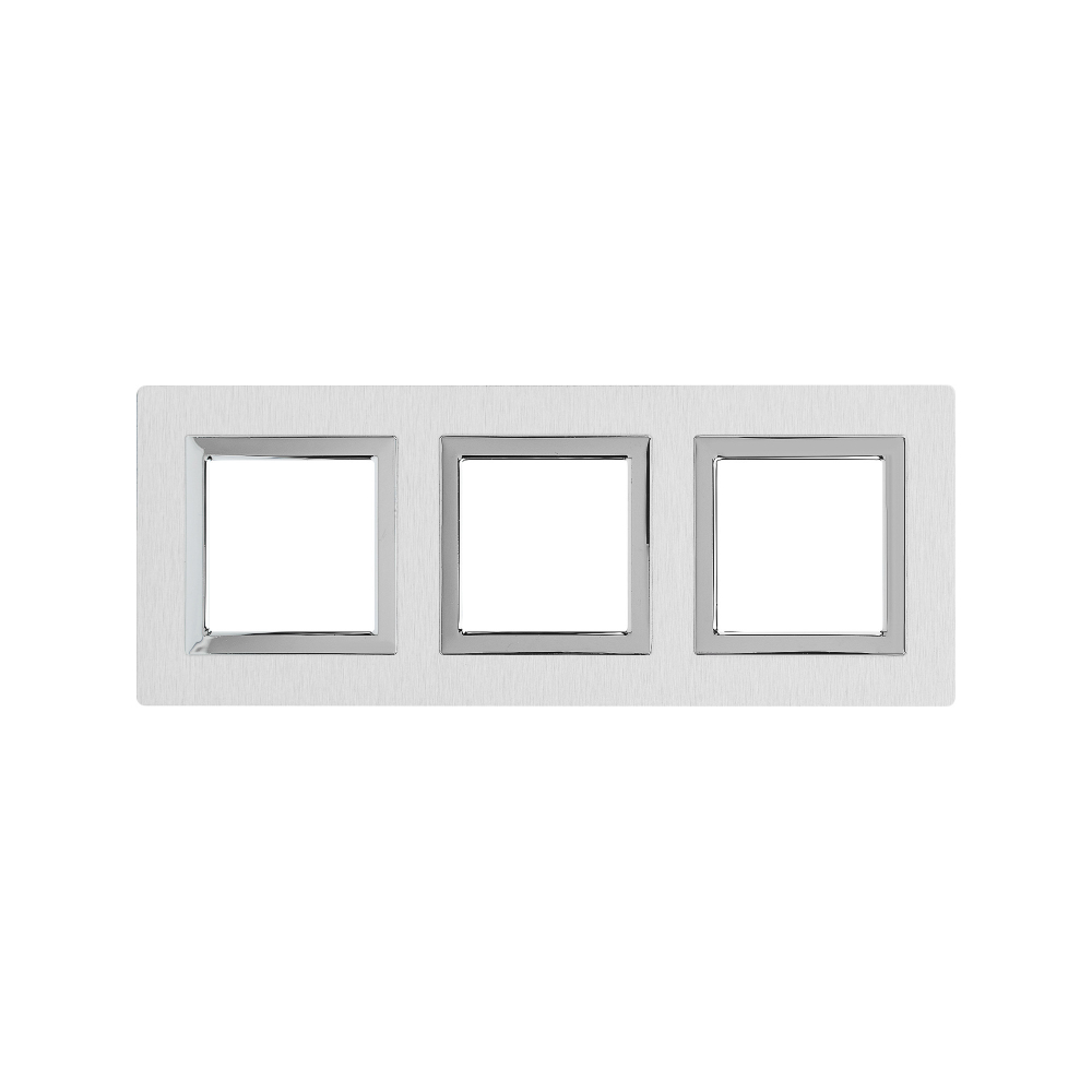 Рамка из алюминия, "Avanti", серая, 3 поста (6 мод.)