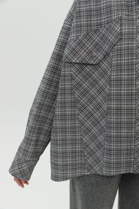 РУБАШКА ВИНСЕ СЕРАЯ КЛЕТКА