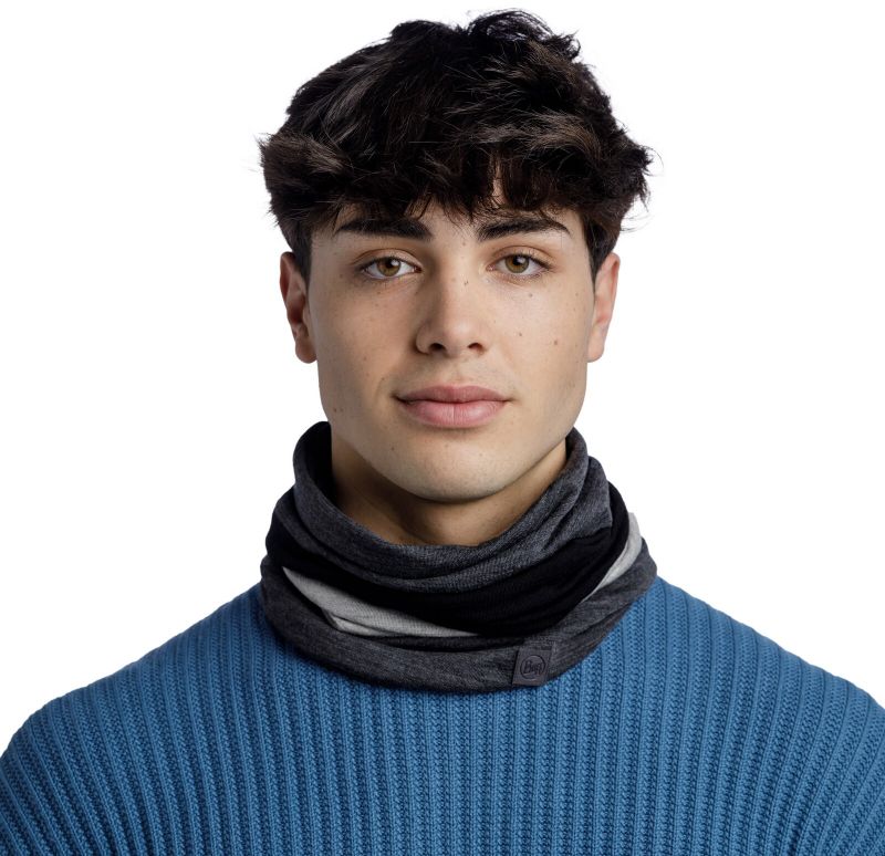 Тонкий шерстяной шарф-труба Buff Merino Move Graphite Фото 2