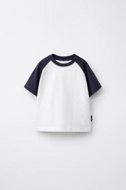 ZARA ФУТБОЛКА С РУКАВАМИ РЕГЛАН, СИНИЙ