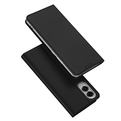 Чехол книжка из PU кожи черного цвета от Dux Ducis для смартфона Samsung Galaxy S25 Edge, серия Skin Pro Series Case