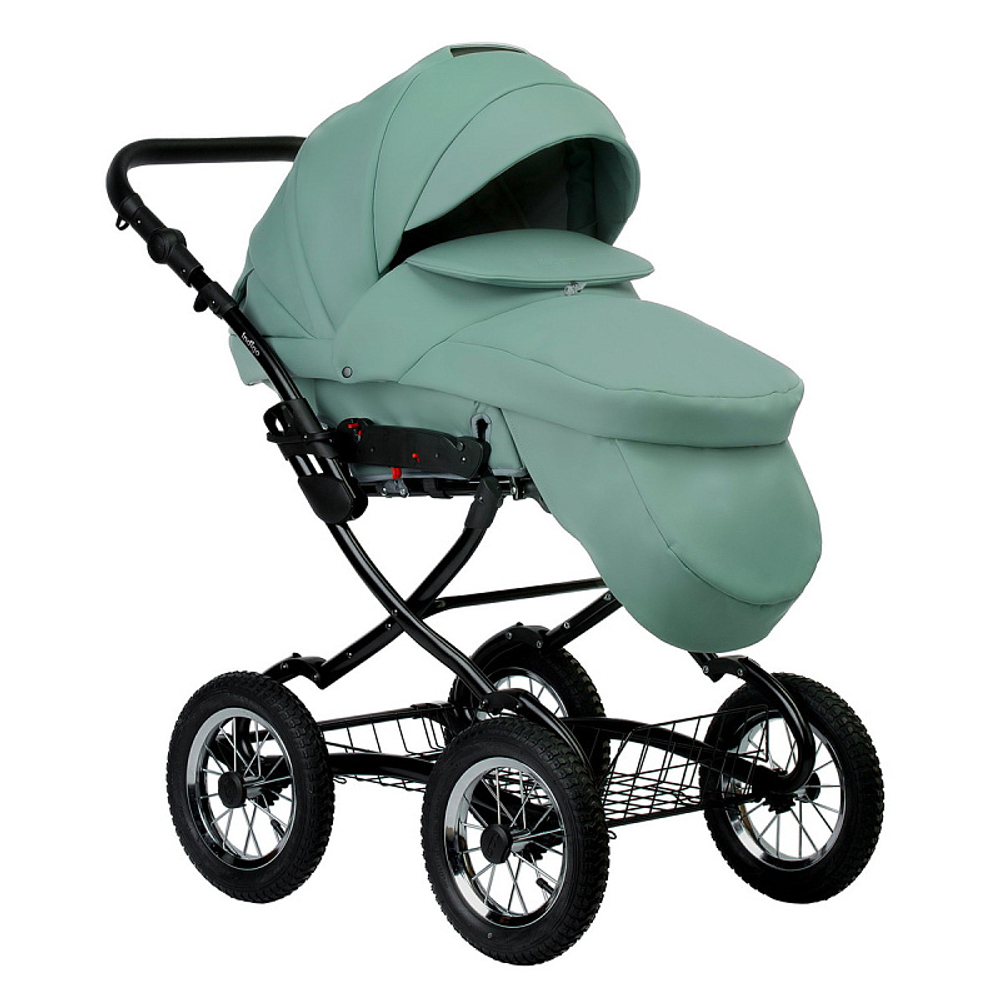 Детская коляска Indigo Barbara Eco Classic 2 в 1 Be01 шалфей кожа