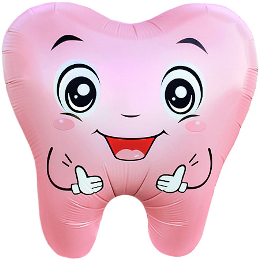 Шар (21&#39;&#39;/53 см) Фигура, Милый Зубик, Розовый, 1 шт.