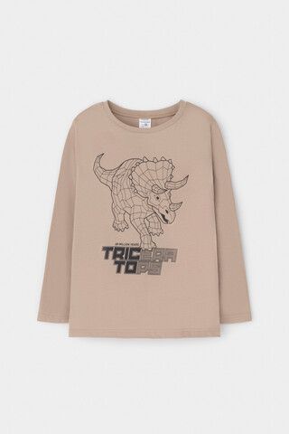 пижама  для мальчика  К 1600/темно-бежевый,клетка