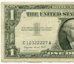 Банкнота США 1 доллар (серебряный сертификат) 1957A C 12322227 A. VF (Красивый номер)