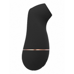 Черный вакуум-волновой клиторальный стимулятор Irresistible Kissable Black IRR002BLK