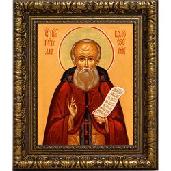 Кирилл Белоезерский преподобный. Икона на холсте.