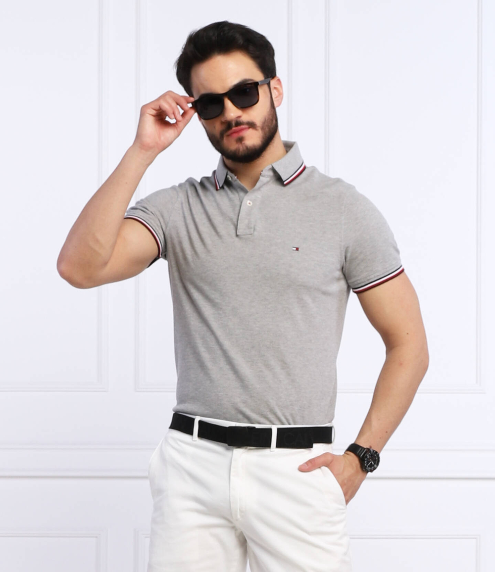 поло tipped Tommy Jeans - серый(MW0MW13080)