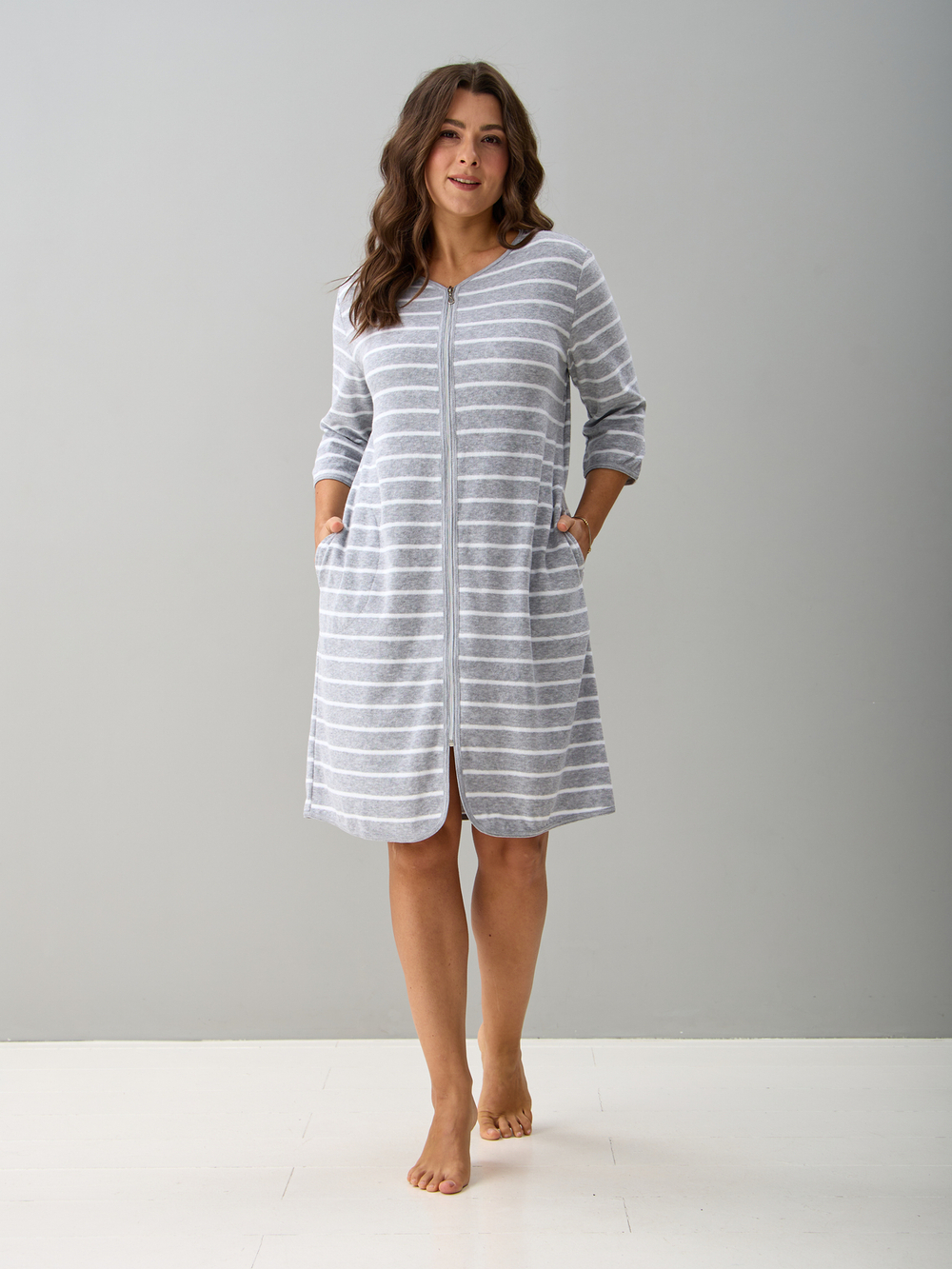 Халат Хм-562/серый-полоса-и