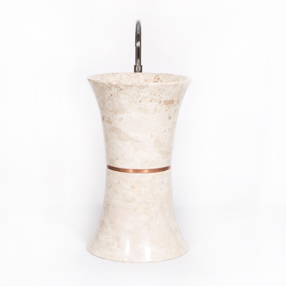 Раковина напольная из мрамора Pedestal Dandang Cream MN-03224 (50*50*90 см)