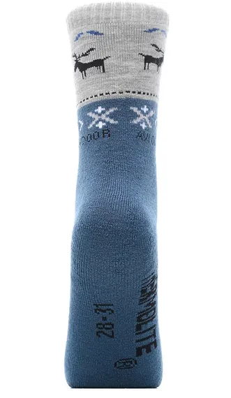 Термоноски детские с оленями серо-синие NordKapp 515/3