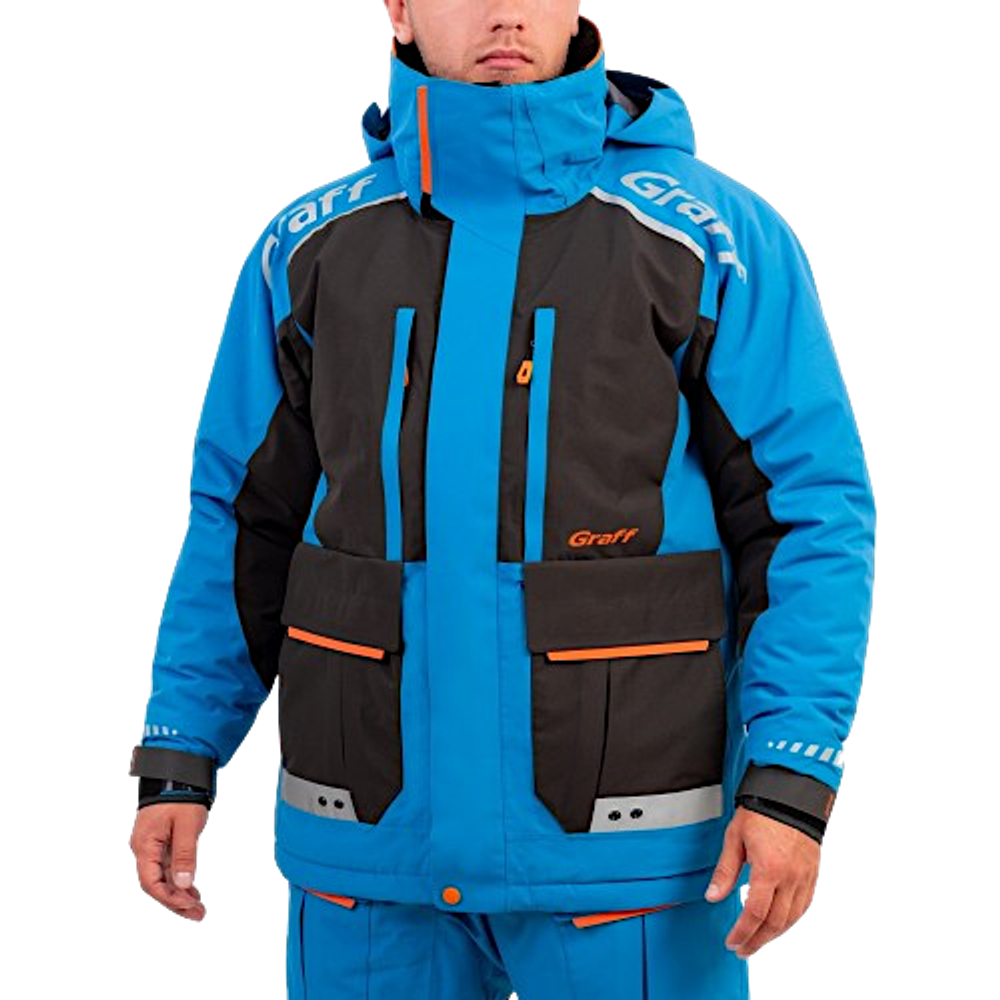 Костюм-Поплавок Graff 215-O-B-3 Зима +5°С -15°С Черный / Голубой Bratex 8/8 -