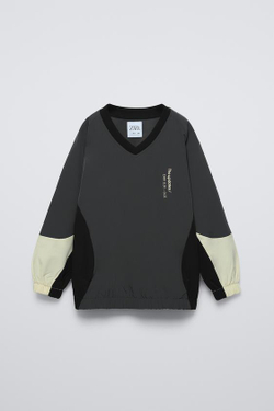 ZARA СПОРТИВНАЯ ТОЛСТОВКА ИЗ ВЫСОКОТЕХНОЛОГИЧНОЙ ТКАНИ, АНТРАЦИТОВО-СЕРЫЙ
