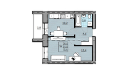 1 комнатная квартира, 34,6 м² / Чистовая отделка