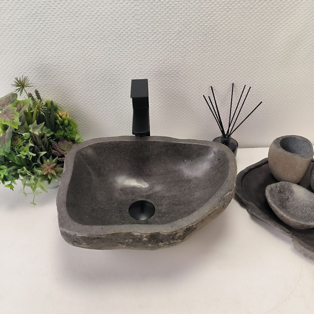 Раковина из речного камня RS-62803 (42*32*15) 55