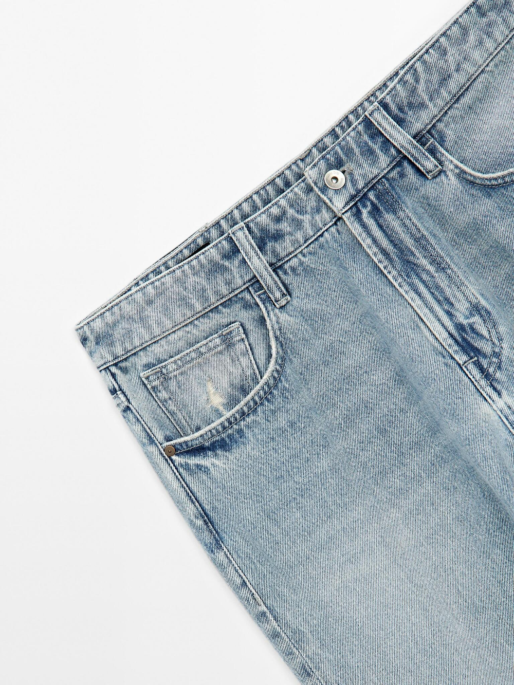 Massimo Dutti Зауженные джинсы, светло-голубой