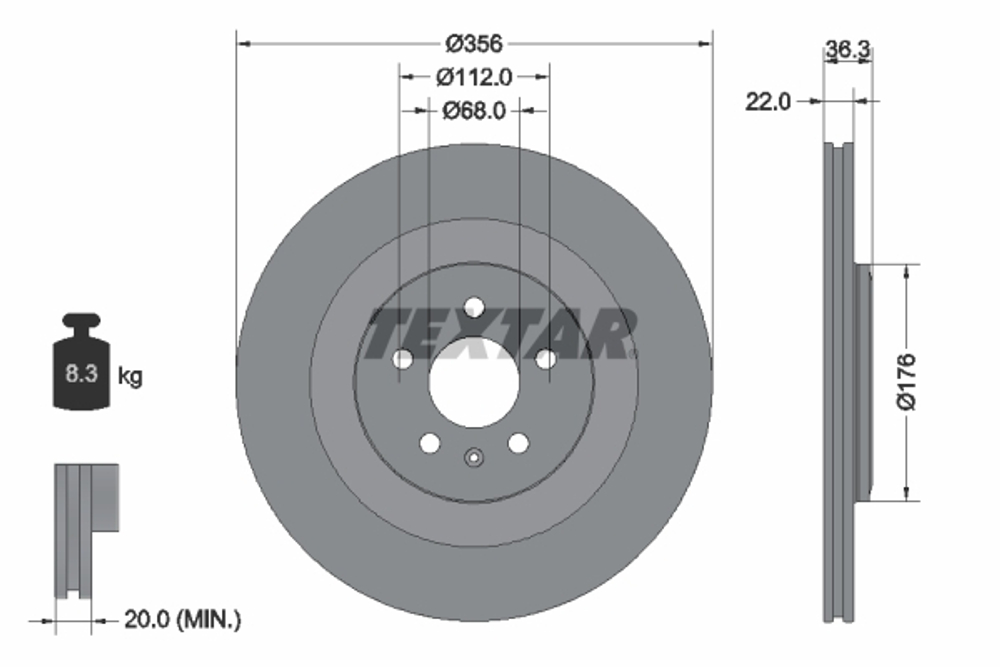 TEXTAR - 92241803-TET - Brake Disc