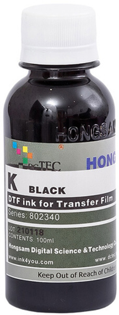 Чернила DCTec — HONGSAM DTF текстильные Black (Черный) 100 мл