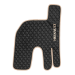 Ковры RENAULT T (автомат) (экокожа, черный, бежевый кант, бежевая вышивка)