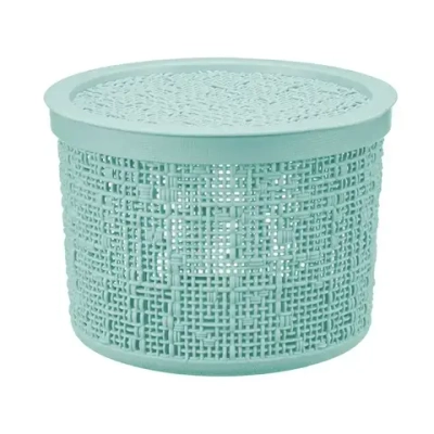 Коробка БЯЗЬ с крышкой D17см 2л Морская волна (комплект 14 шт)