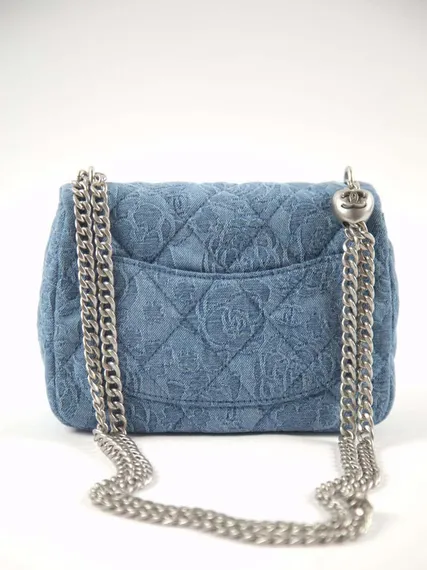 Джинсовая мини-сумка Chanel Camellia