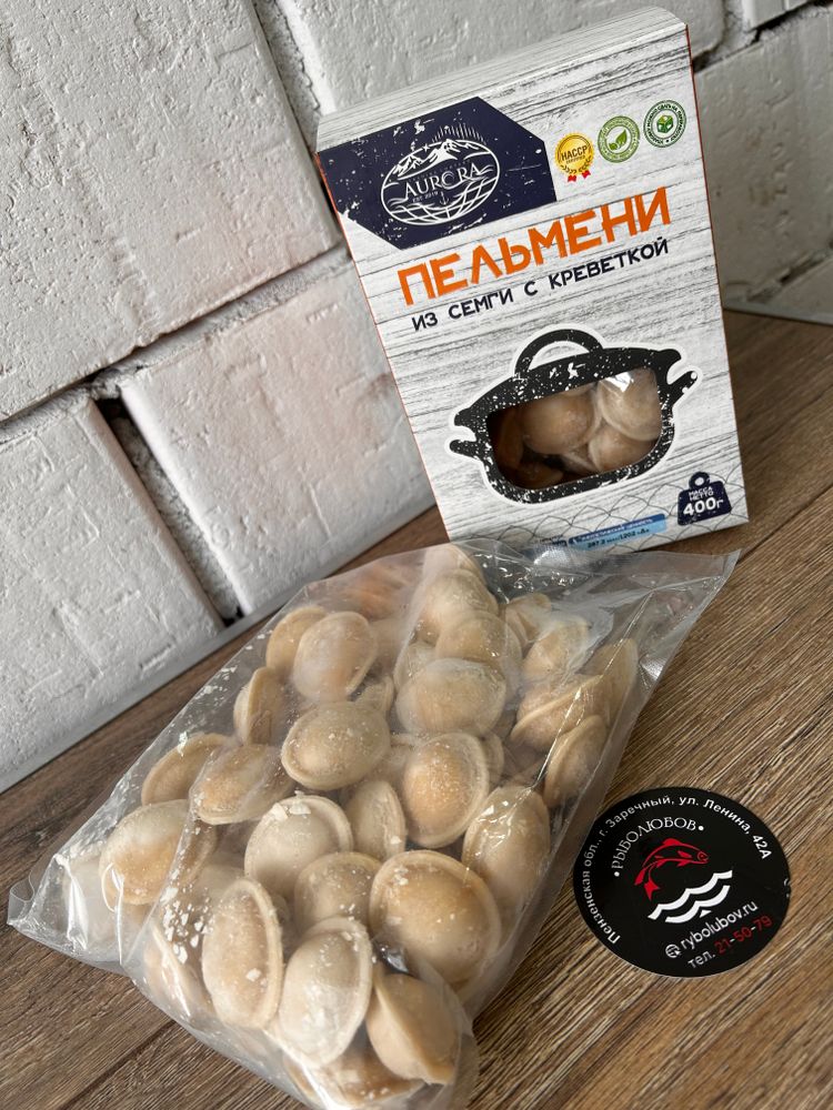 Пельмени с семгой и креветкой 400 грамм