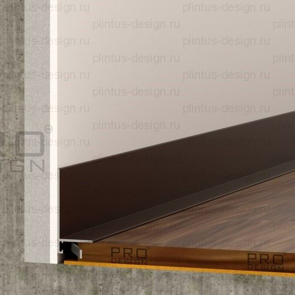 Щелевой плинтус Pro Design Mini L 601 Анодированный коньяк 2700мм