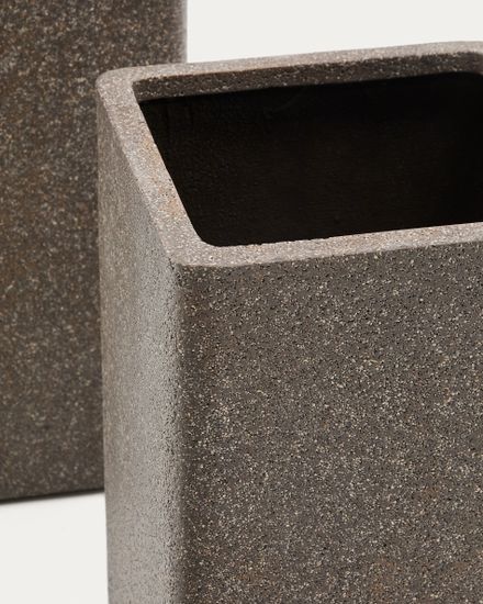 Набор из 2 высоких кашпо Minoa коричневого цвета из песчаника 44 x 44 см