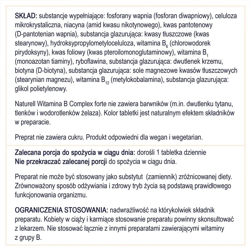 Диетическая добавка Naturell Vitamin B Complex Forte, 40 таблеток