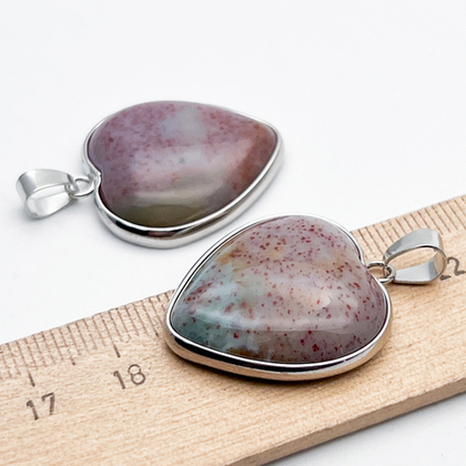 Подвеска Сердце в оправе, халцедон, размер около 25*23 мм, цена за 1 шт