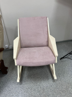 Кресло -качалка АМБЕР Д арт.GS-16737 1 уп. (каркас дуб, сиденье Verona Rose розовое).