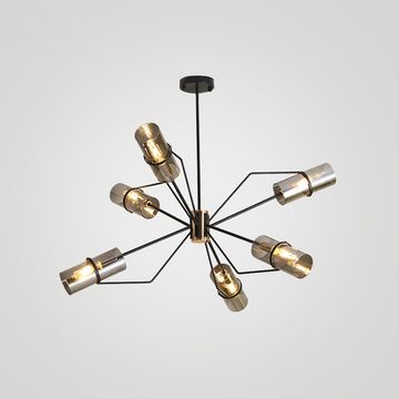 Потолочная люстра с цилиндрическими стеклянными плафонами SALUT