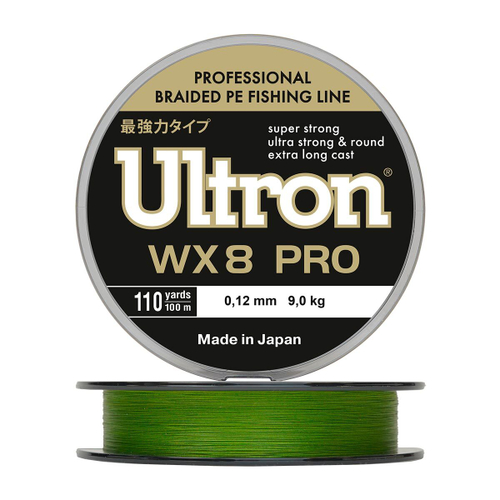 Шнур ULTRON WX 8 PRO 0,12 мм., 9,0 кг, 100 м, хаки