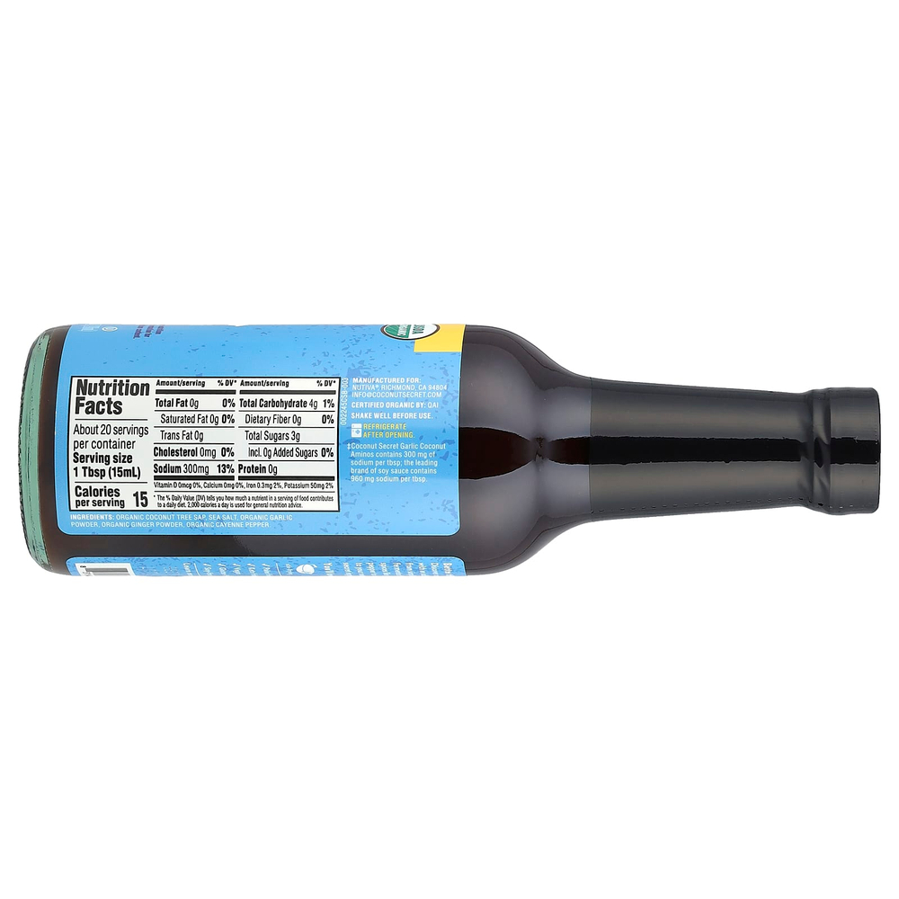 Coconut Secret, Coconut Aminos, чеснок, 296 мл (10 жидк. Унций)