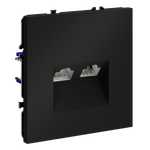 Розетка компьютерная встраиваемая VOLTUM S70 двойная RJ45+RJ45 кат.6, (черный матовый)