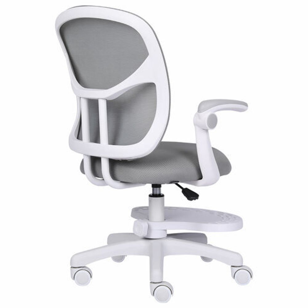 Кресло детское с подставкой для ног BRABIX "Toy MG-205", сетка/ткань TW, серое, 533153