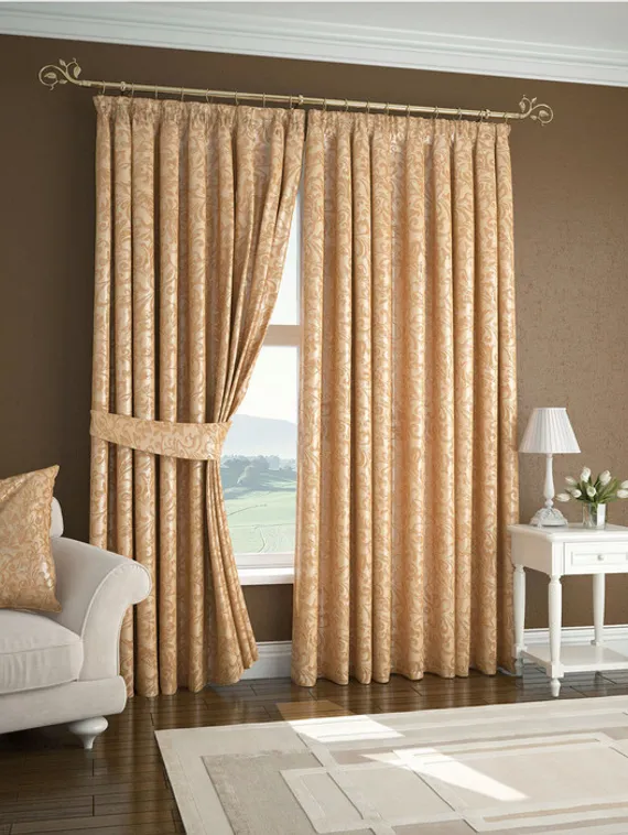 Штора портьерная, размер 150 х 260 см, персик