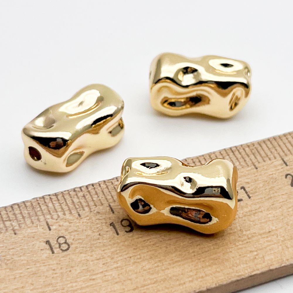 Бусина, цвет золото, размер 17*9,5 мм, цена за 1 шт