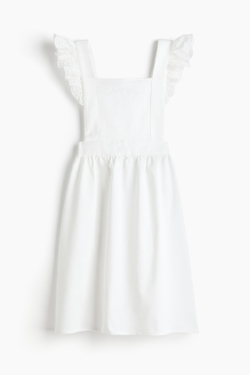 H&M HOME Хлопковый кухонный фартук с оборками, белый