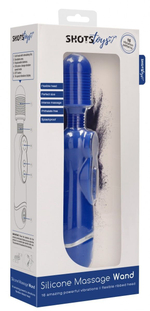 Синий универсальный массажер Silicone Massage Wand - 20 см. (Цвет: синий)