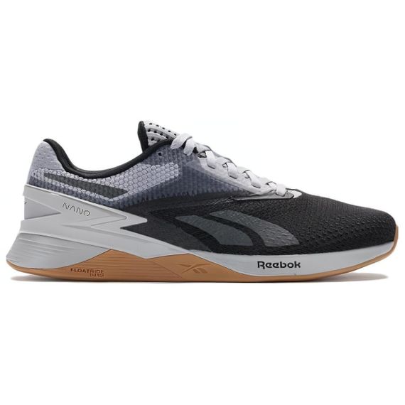 Кроссовки для тренировок Reebok Nano X3, низкий верх, черно-серый цвет, унисекс