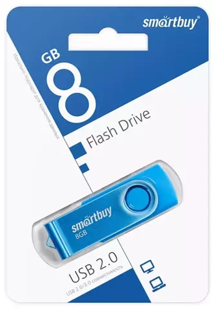 8GB USB Smartbuy Twist Blue