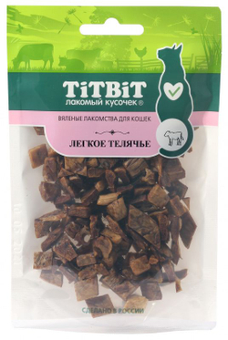 ТИТБИТ Лакомства вяленые для кошек "Телячье легкое" 0,02 кг