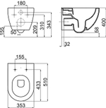 Унитаз подвесной Ravak Uni Chrome RimOff безободковый, без сиденья, белый (X01535)