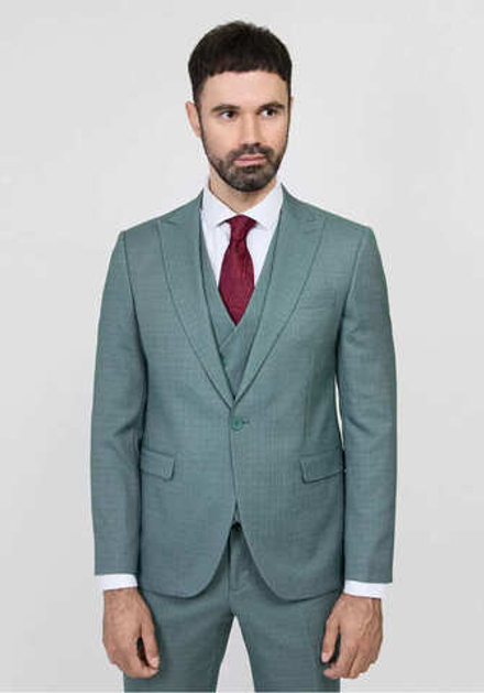 Мужской классический костюм тройка (светло-зеленый) В7