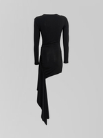 Платье Kaisha укороченное однотонное асимметричное со шлейфом